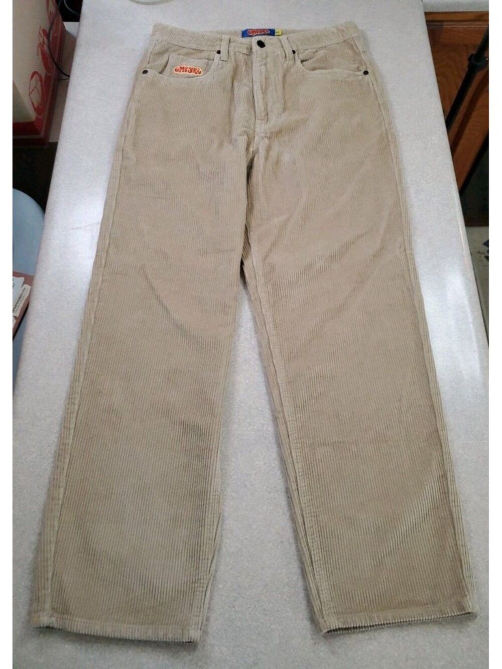 Empyre Corduroy Trousers Pants 30x28 Mens Beige Relaxed Skate Baggy Streetwear